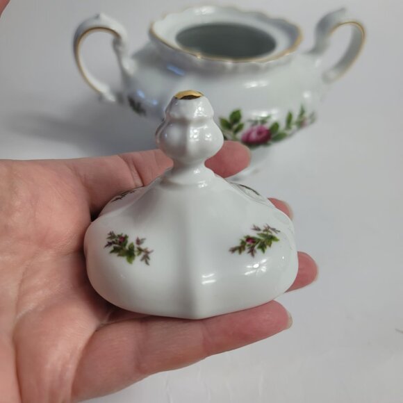 Traditions China Johann Haviland Moss Rose Sugar Bowl White with Pink Roses - Picture 3 of 16